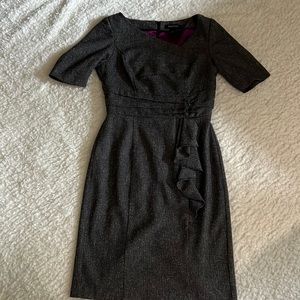 White House Black Market Grey Fitted Dress